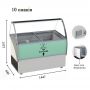 Морозильна вітрина 456л Crystal ELEGANTE 46 з гнутим склом для м'якого морозива