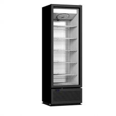 Морозильный шкаф 420 л со стеклянной дверью Crystal CRFV 500 black