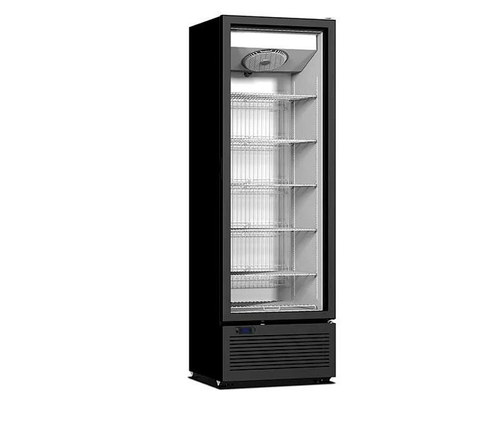 Морозильный шкаф 420 л со стеклянной дверью Crystal CRFV 500 black
