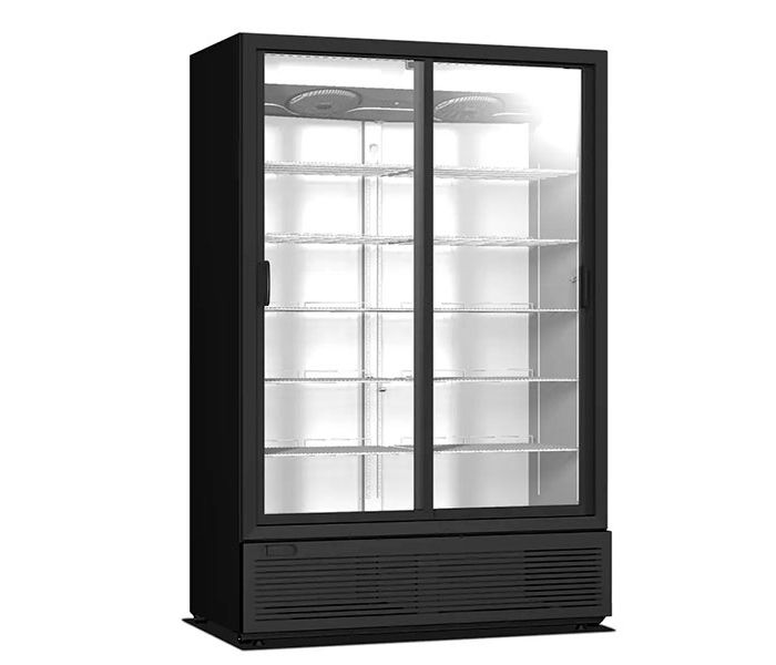 Холодильный шкаф 1129 л с двумя дверьми Crystal CRS 1200 black