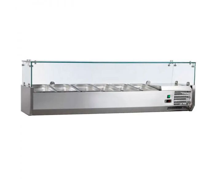 Вітрина саладетта GN 1/3-5шт + GN 1/2-1 шт Gooder VRX1500/380